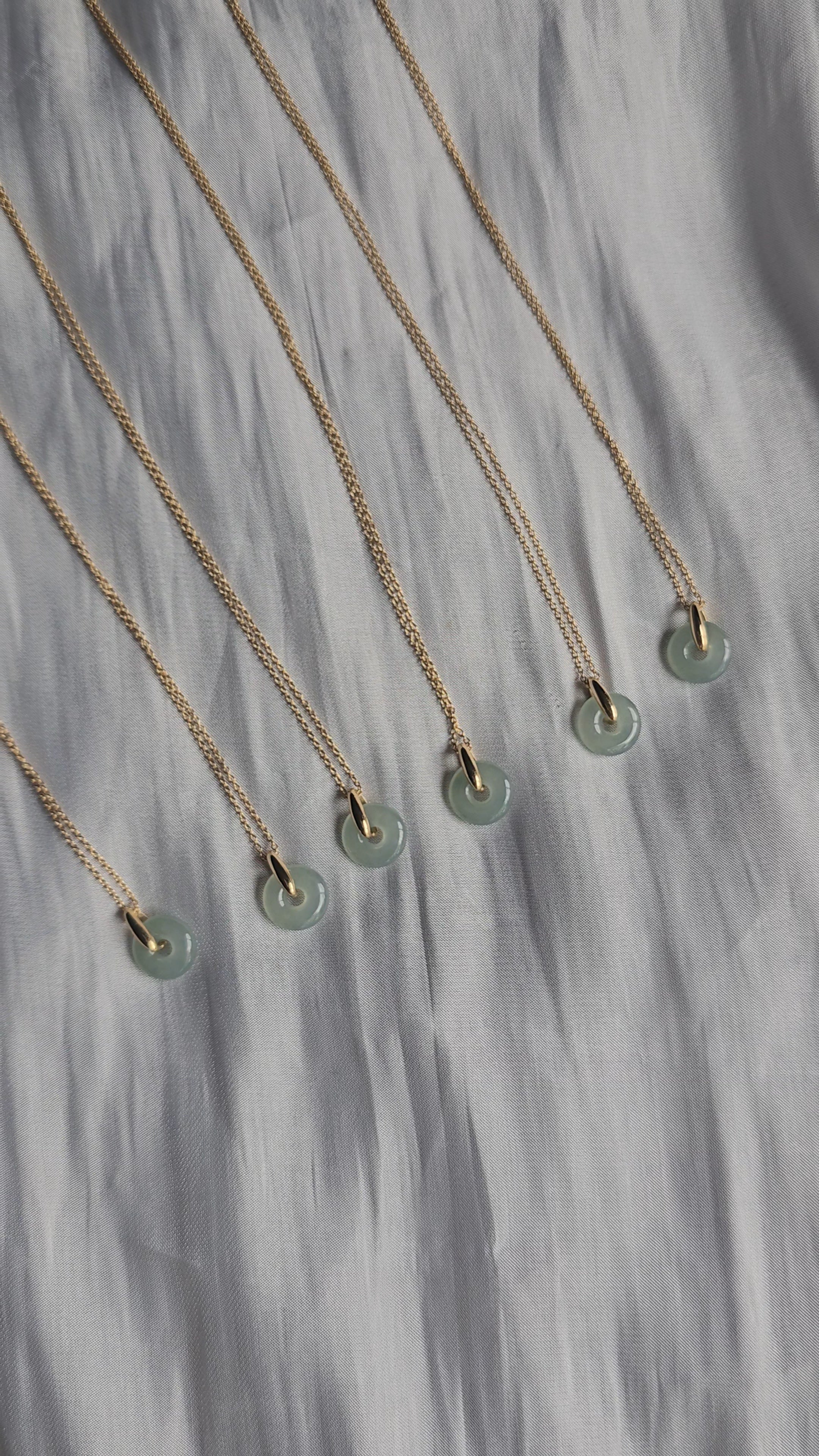 Guardian | Dainty Safekeeping 'Ping An' Jadeite Pendant in Aqua Green (10mm)