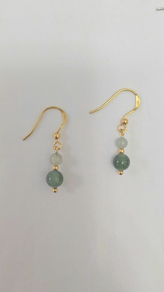 Yuan | 'Forest' Jadeite Drop Earrings in Forest Green