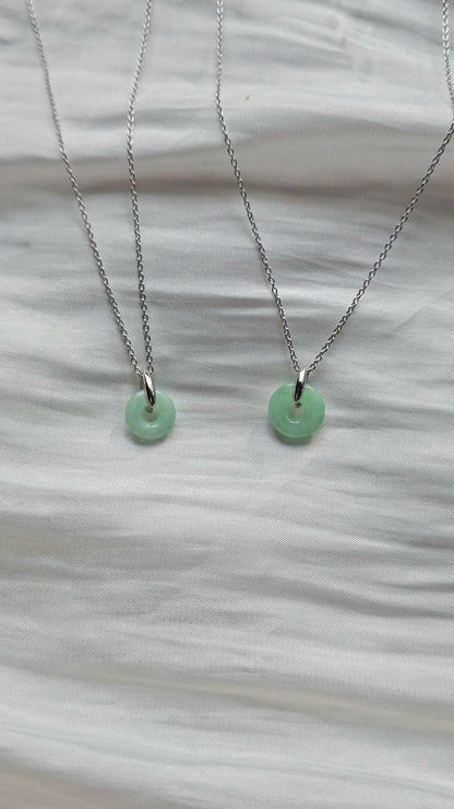 Guardian | Dainty Safekeeping 'Ping An' Jadeite Pendant in Pastel Green (10-11mm)
