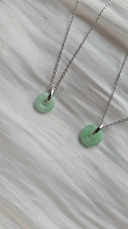 Guardian | Dainty Safekeeping 'Ping An' Jadeite Pendant in Pastel Green (10-11mm)