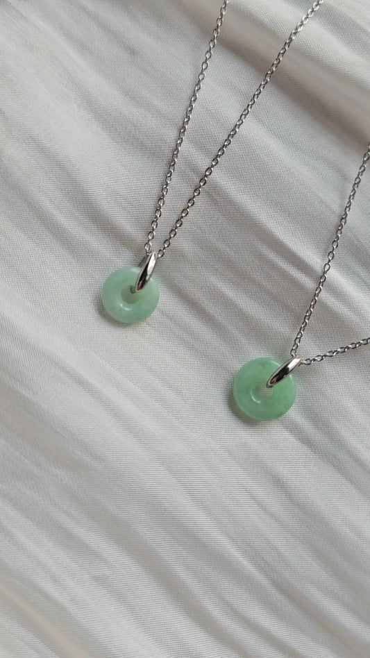 Guardian | Dainty Safekeeping 'Ping An' Jadeite Pendant in Pastel Green (10-11mm)