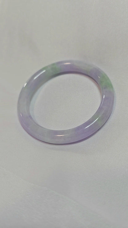 GUARDIAN | JAYDE Natural Grade-A Jadeite Bangle in Lavender Purple and Pastel Green (53.4mm Round)