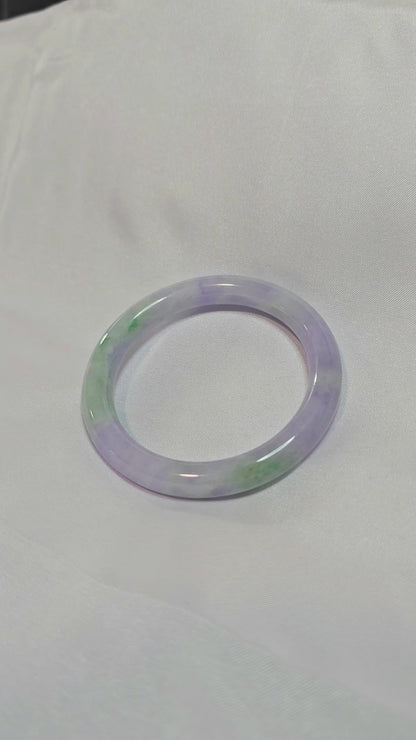 GUARDIAN | JAYDE Natural Grade-A Jadeite Bangle in Lavender Purple and Pastel Green (53.4mm Round)