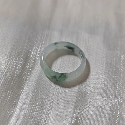 Yuan | Untreated Grade-A Jadeite Ring in Floral Green