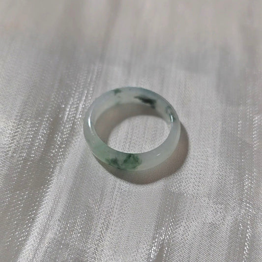 Yuan | Untreated Grade-A Jadeite Ring in Floral Green