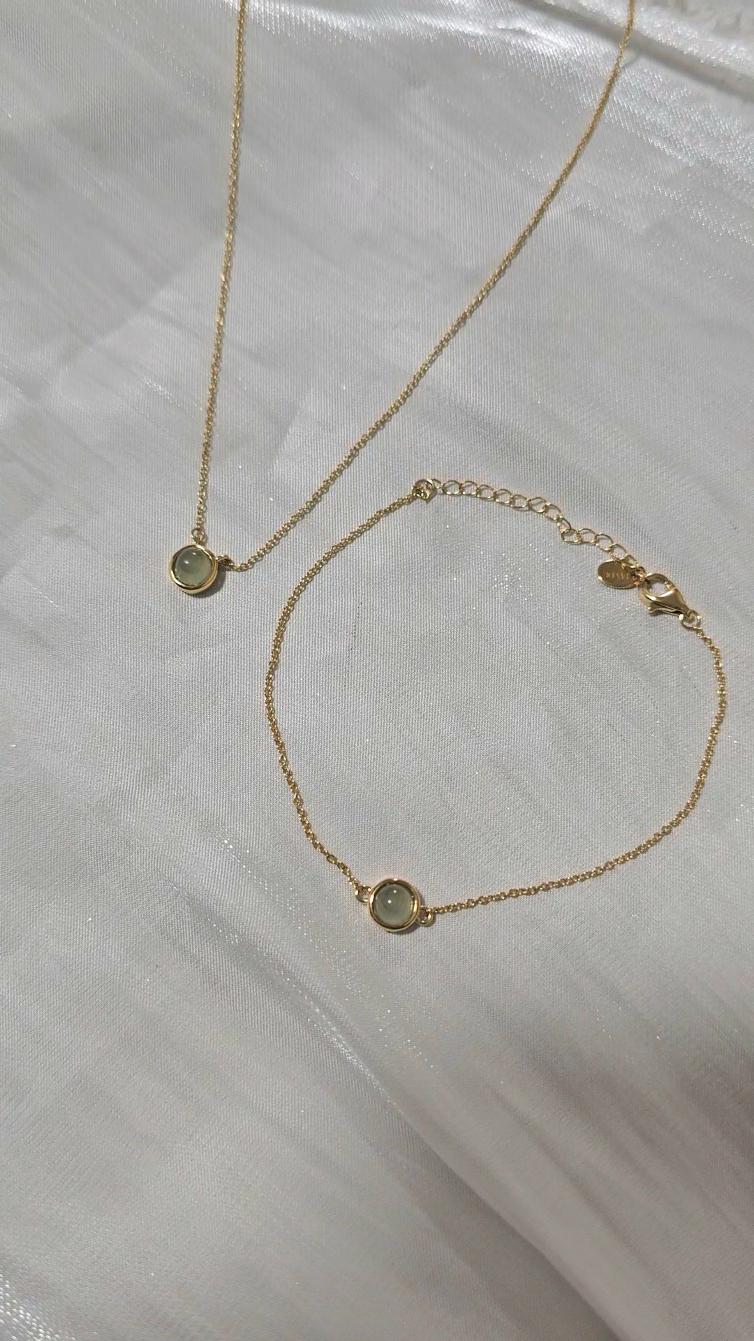 Galaxy | Dainty Moon Jadeite Bracelet in Aqua Green