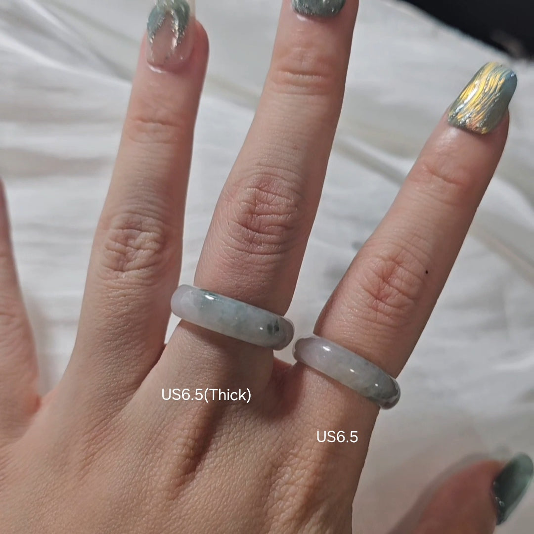 Yuan | Untreated Grade-A Jadeite Ring in Floral Green