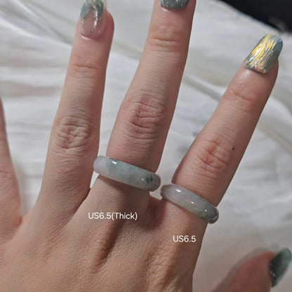 Yuan | Untreated Grade-A Jadeite Ring in Floral Green