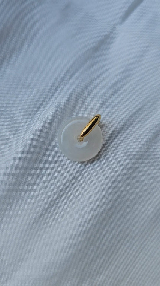 Guardian | Dreamy Safekeeping 'Ping An' Jadeite Pendant in Icy Mist (13mm)