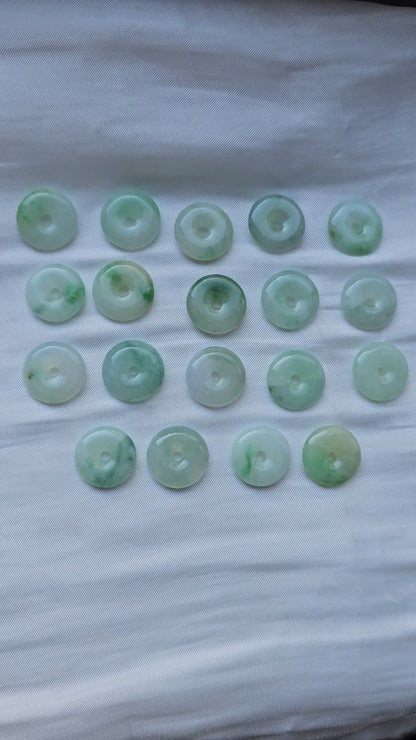 Guardian | Vintage Safekeeping 'Ping An' Jadeite Pendant in Pastel Green (13mm, 18K Gold Vermeil/Solid Gold)