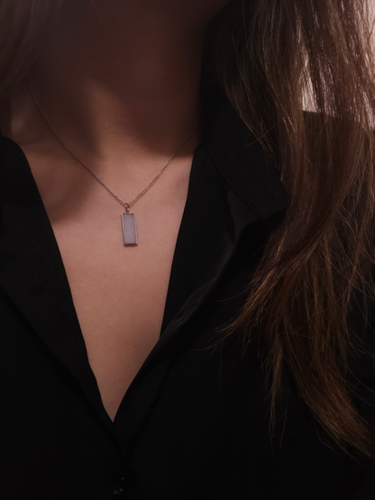 minimalistic modern simple wushi jadeite jade sterling silver palladium necklace lavender purple 無事牌