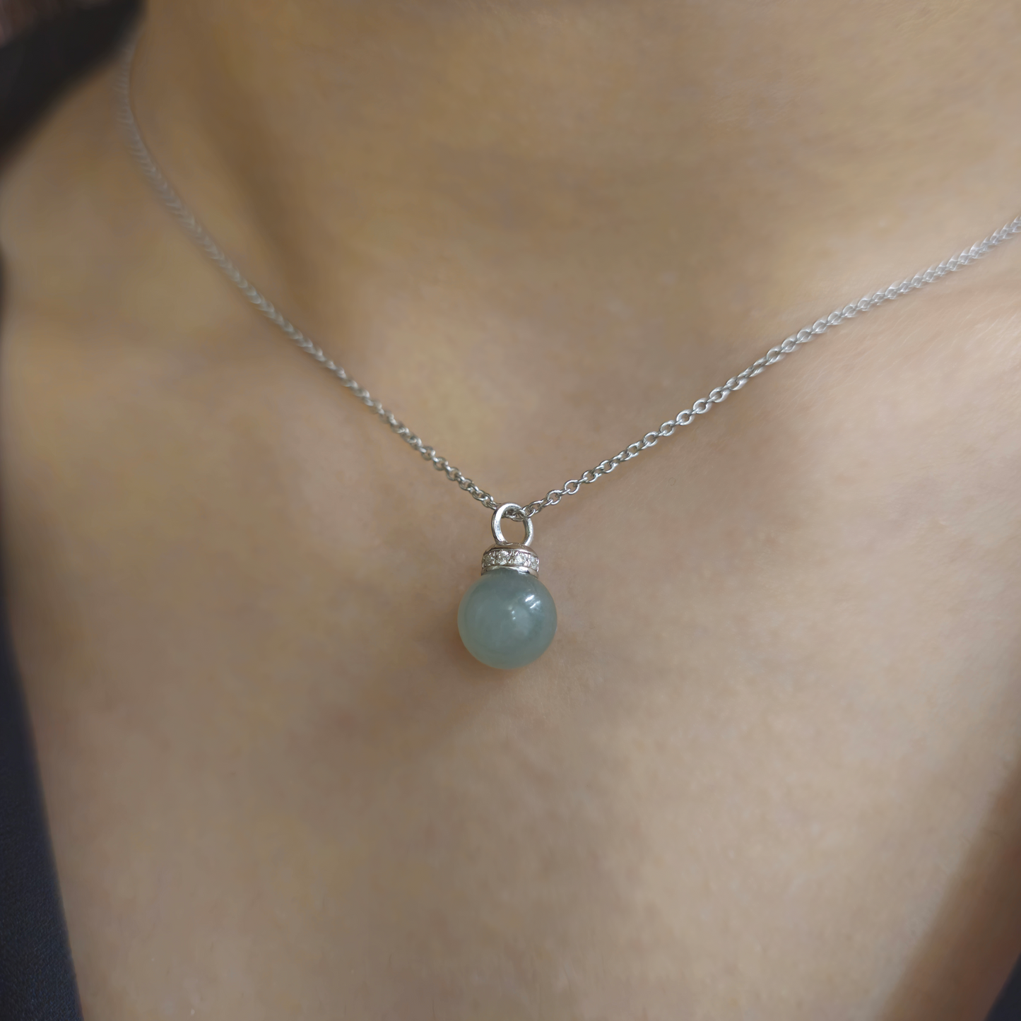 Yuan | Princess Jade Necklace in Aqua Green