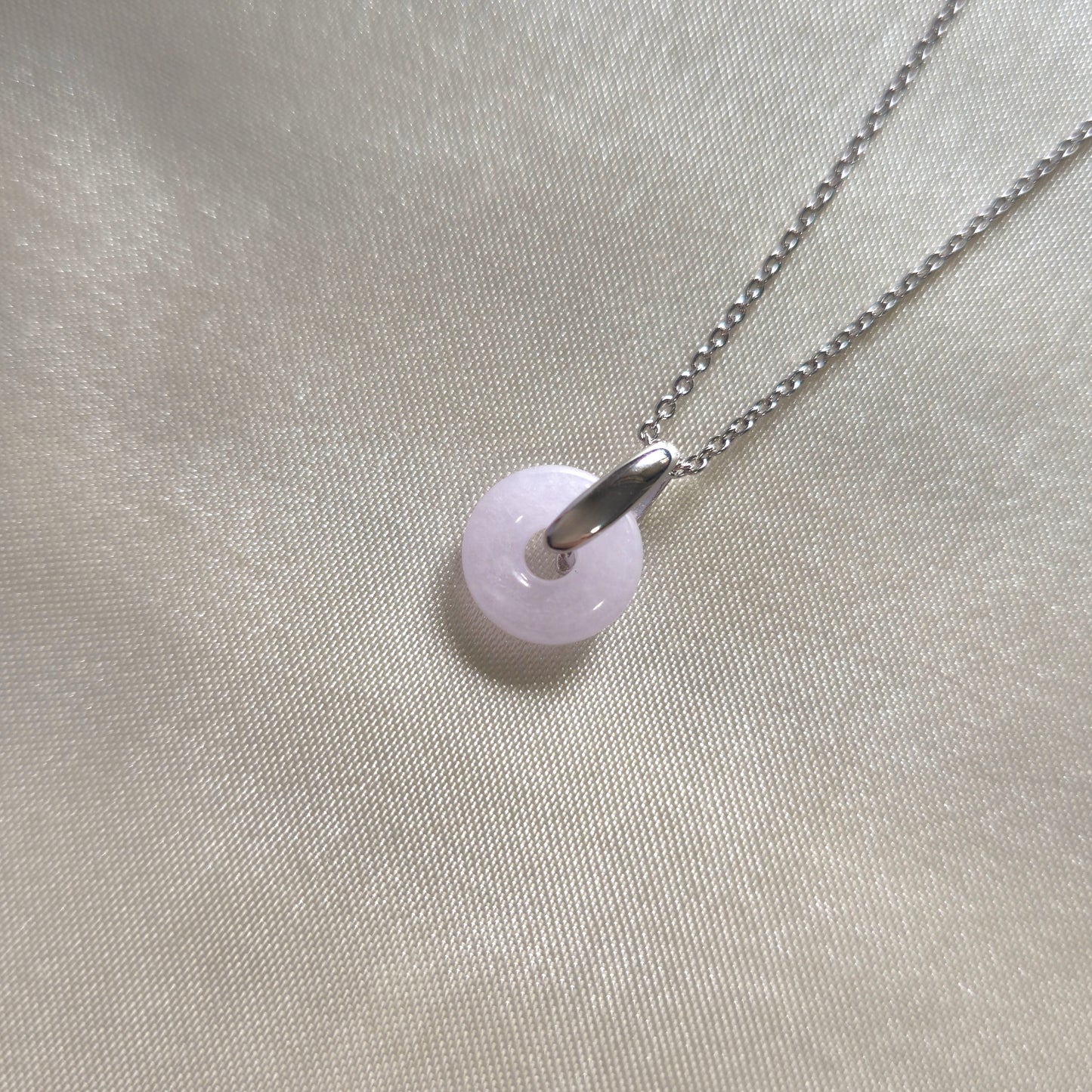 Guardian | Dainty Safekeeping 'Ping An' Jade Pendant in Light Lavender Purple