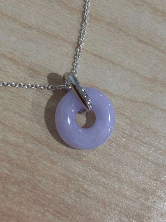 Guardian | Dainty Safekeeping 'Ping An' Jadeite Pendant in Lavender Purple (13mm)