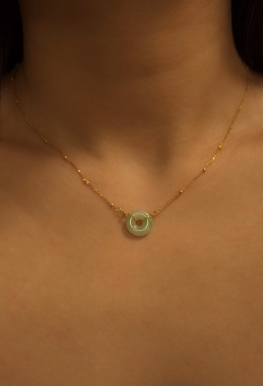 Guardian | Lian Safekeeping 'Ping An' Jadeite Pendant in Pastel Green (13mm)