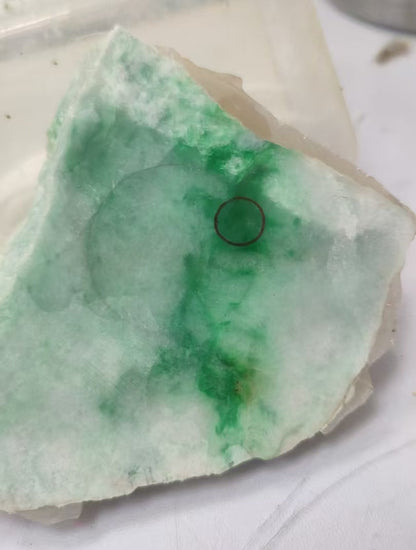 Galaxy | Moon Jadeite Pendant in Apple Green (18K Solid Gold)