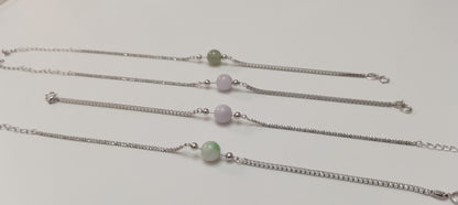 Yuan | Classic Jadeite Bracelet in White and Pastel Green
