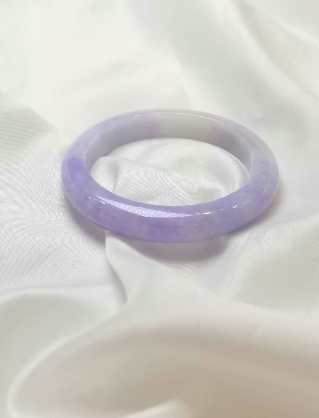 GUARDIAN | JAYDE Natural Grade-A Jadeite Bangle in Dark Lavender Purple (55mm Half Round)
