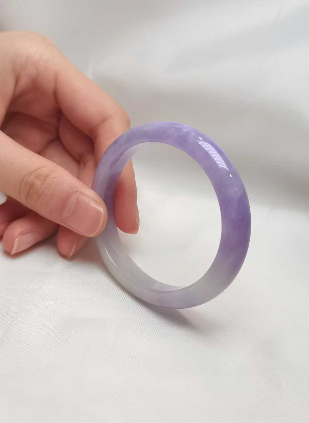 GUARDIAN | JAYDE Natural Grade-A Jadeite Bangle in Dark Lavender Purple (58mm Half Round)