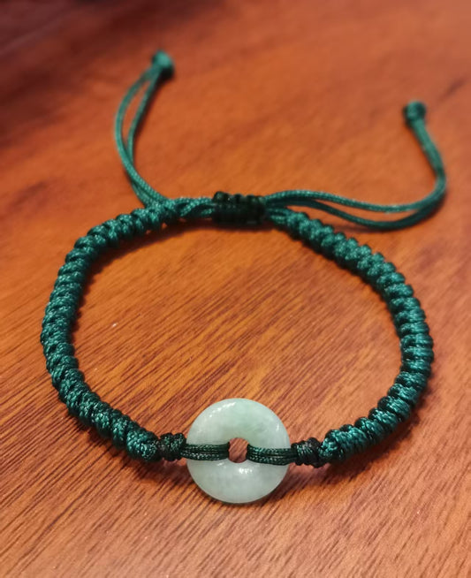 Guardian | Dainty Safekeeping Adjustable 'Ping An' Jadeite Braided Bracelet (Male)