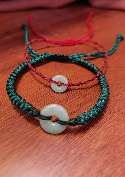 Guardian | Dainty Safekeeping Adjustable 'Ping An' Jadeite Braided Bracelet