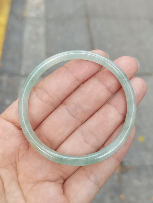 GUARDIAN | JAYDE Natural Grade-A Jadeite Bangle in Light Aqua Green (52.6mm Thin Round)