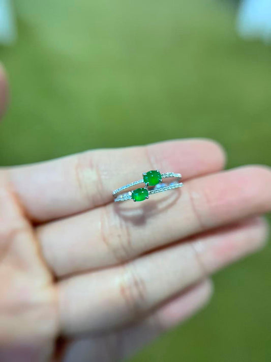 Galaxy | Moon Jadeite Ring in Deep Green