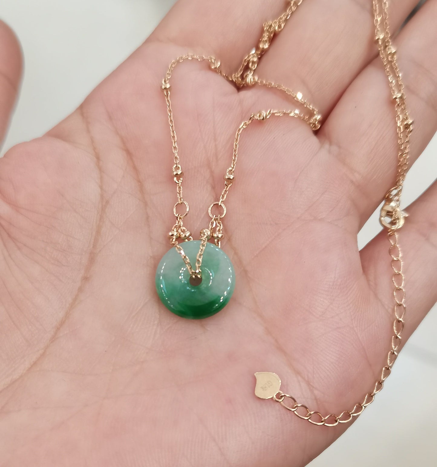 Guardian | Liàn Safekeeping 'Ping An' Jadeite Pendant in Deep Green (13mm)