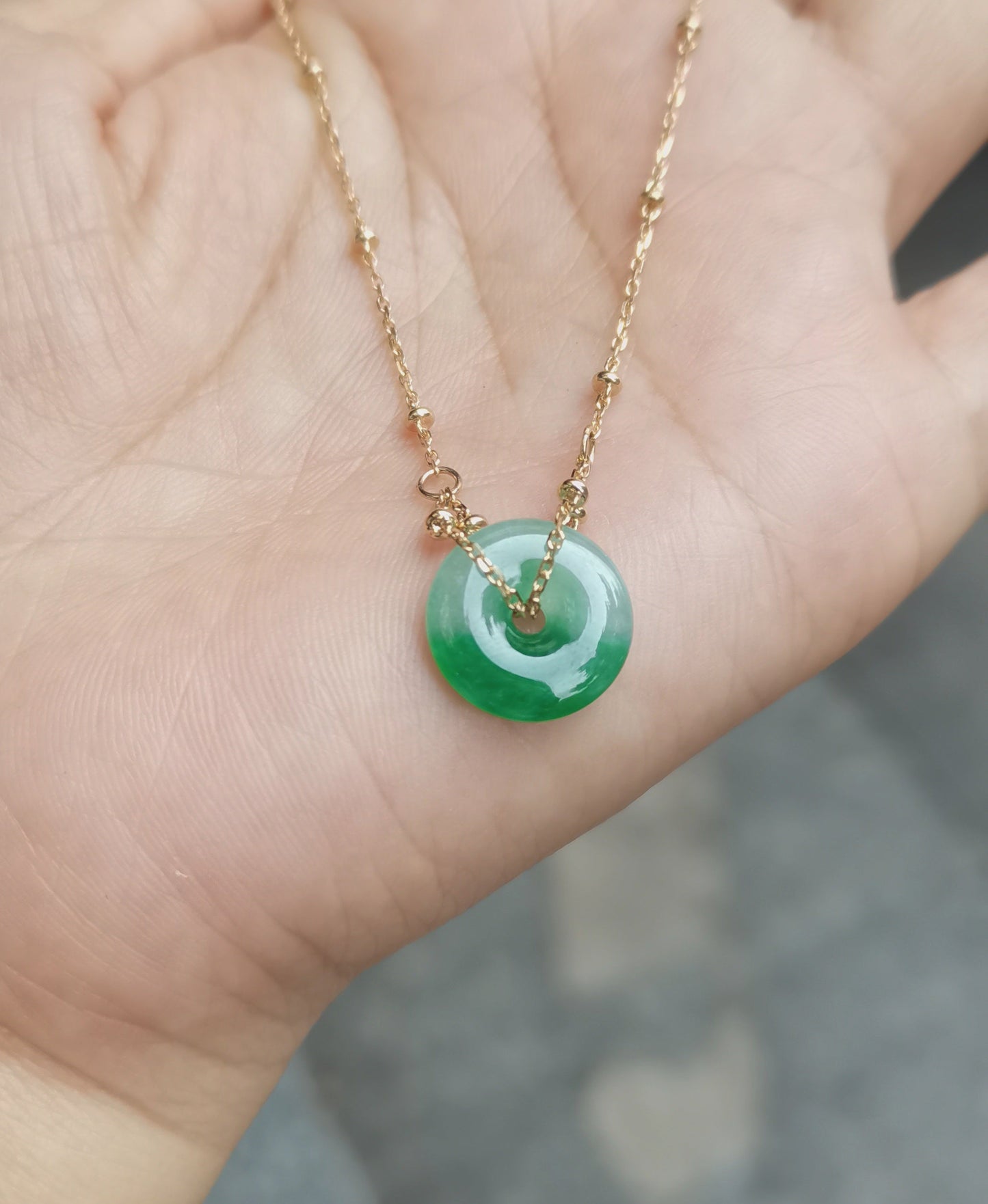 Guardian | Liàn Safekeeping 'Ping An' Jadeite Pendant in Deep Green (13mm)