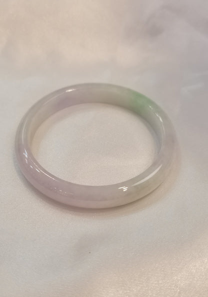GUARDIAN | JAYDE Untreated Grade-A Jadeite Bangle in Pastel Lavender Purple and Green (53.7mm Thin Half Round)
