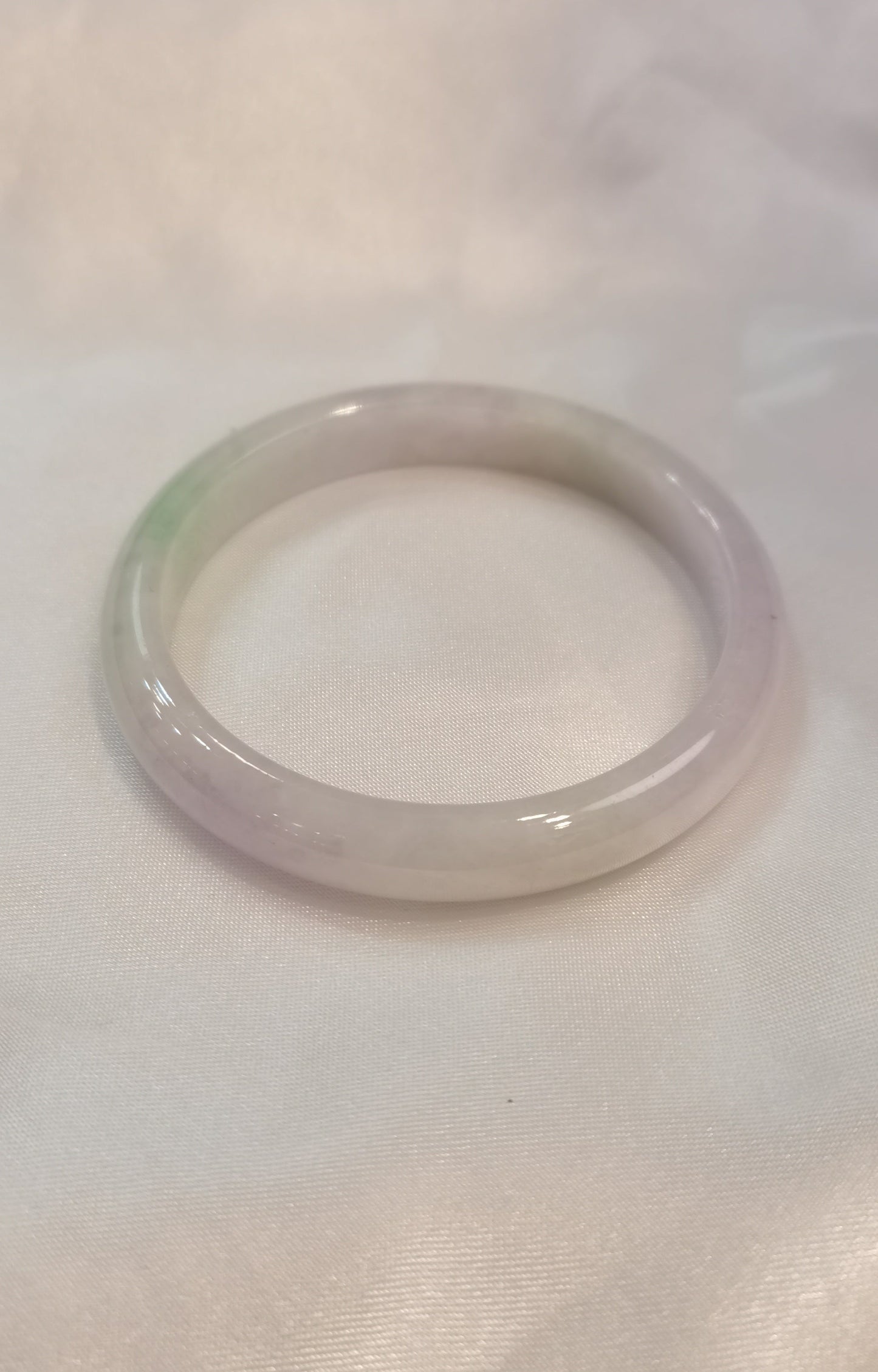 GUARDIAN | JAYDE Untreated Grade-A Jadeite Bangle in Pastel Lavender Purple and Green (53.7mm Thin Half Round)