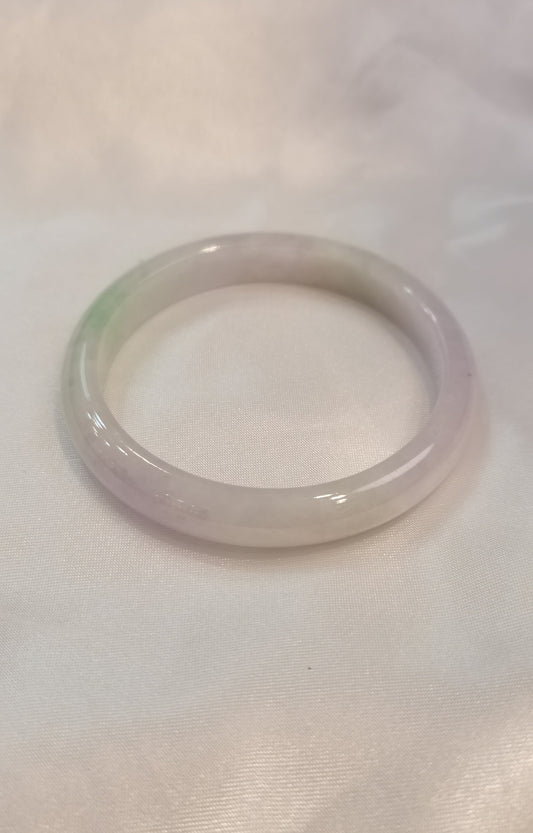 GUARDIAN | JAYDE Untreated Grade-A Jadeite Bangle in Pastel Lavender Purple and Green (53.7mm Thin Half Round)
