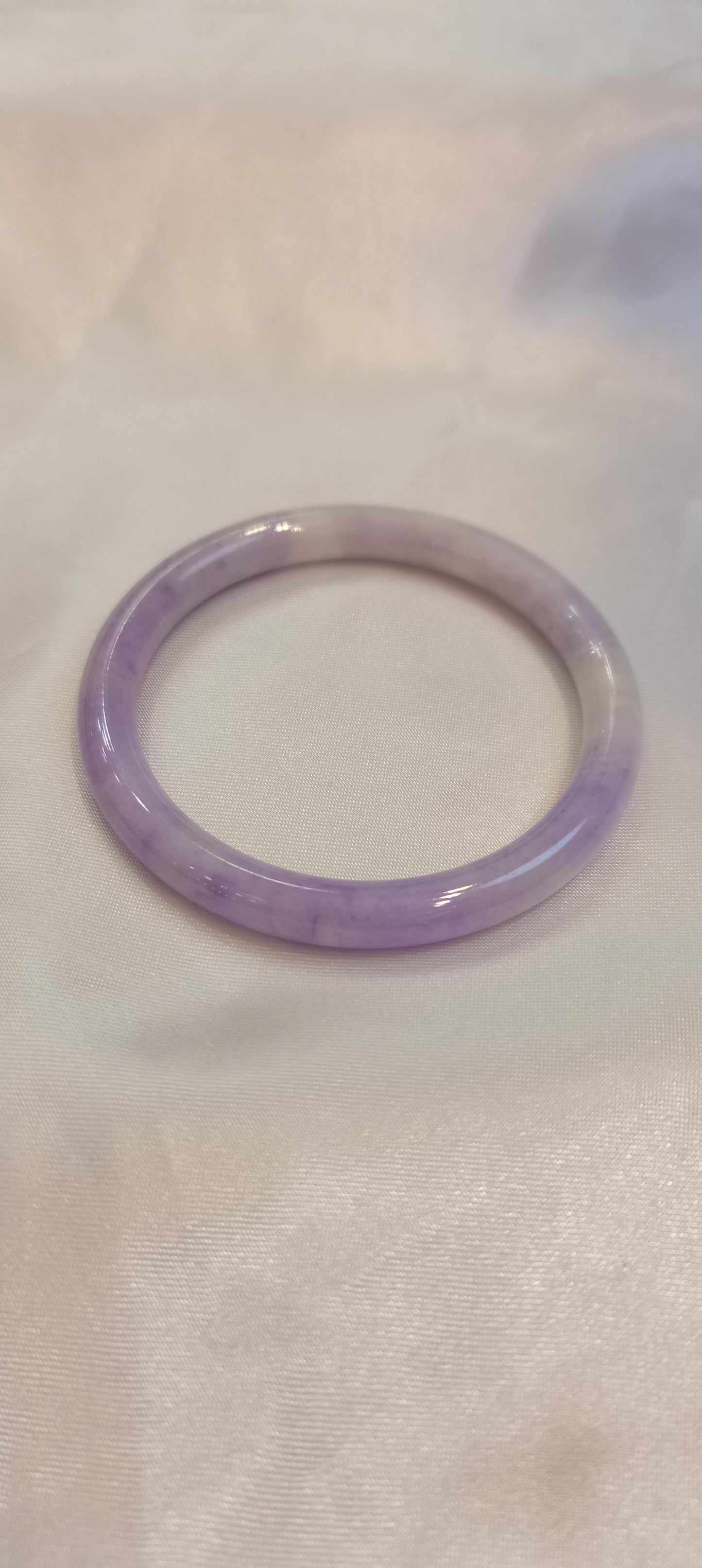 GUARDIAN | JAYDE Untreated Grade-A Jadeite Bangle in Dark Lavender Purple (51.3mm Thin Round)