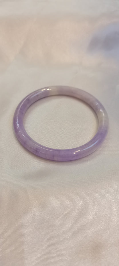 GUARDIAN | JAYDE Untreated Grade-A Jadeite Bangle in Dark Lavender Purple (51.3mm Thin Round)