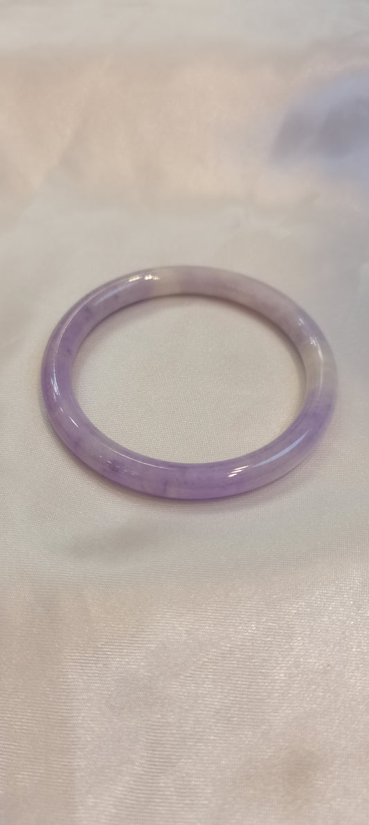 GUARDIAN | JAYDE Untreated Grade-A Jadeite Bangle in Dark Lavender Purple (51.3mm Thin Round)