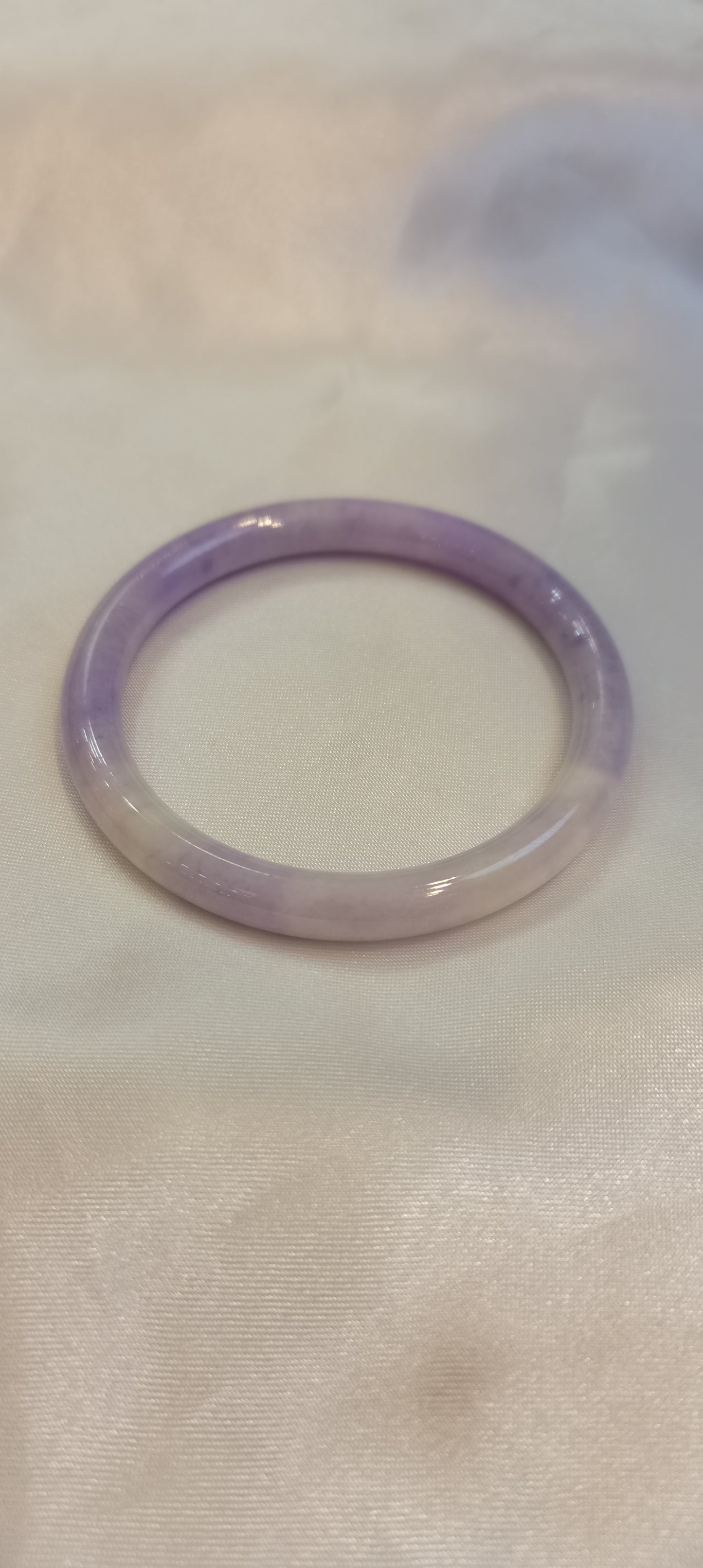 GUARDIAN | JAYDE Untreated Grade-A Jadeite Bangle in Dark Lavender Purple (51.3mm Thin Round)