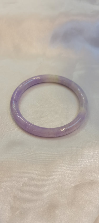 GUARDIAN | JAYDE Untreated Grade-A Jadeite Bangle in Dark Lavender Purple (51.3mm Thin Round)