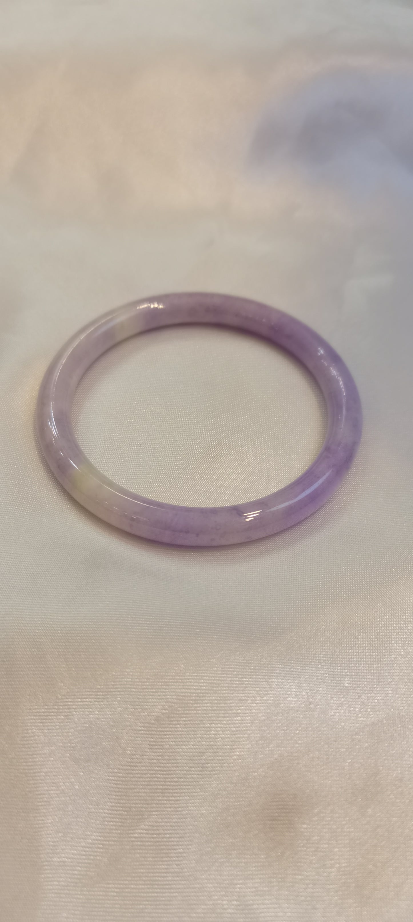 GUARDIAN | JAYDE Untreated Grade-A Jadeite Bangle in Dark Lavender Purple (51.3mm Thin Round)
