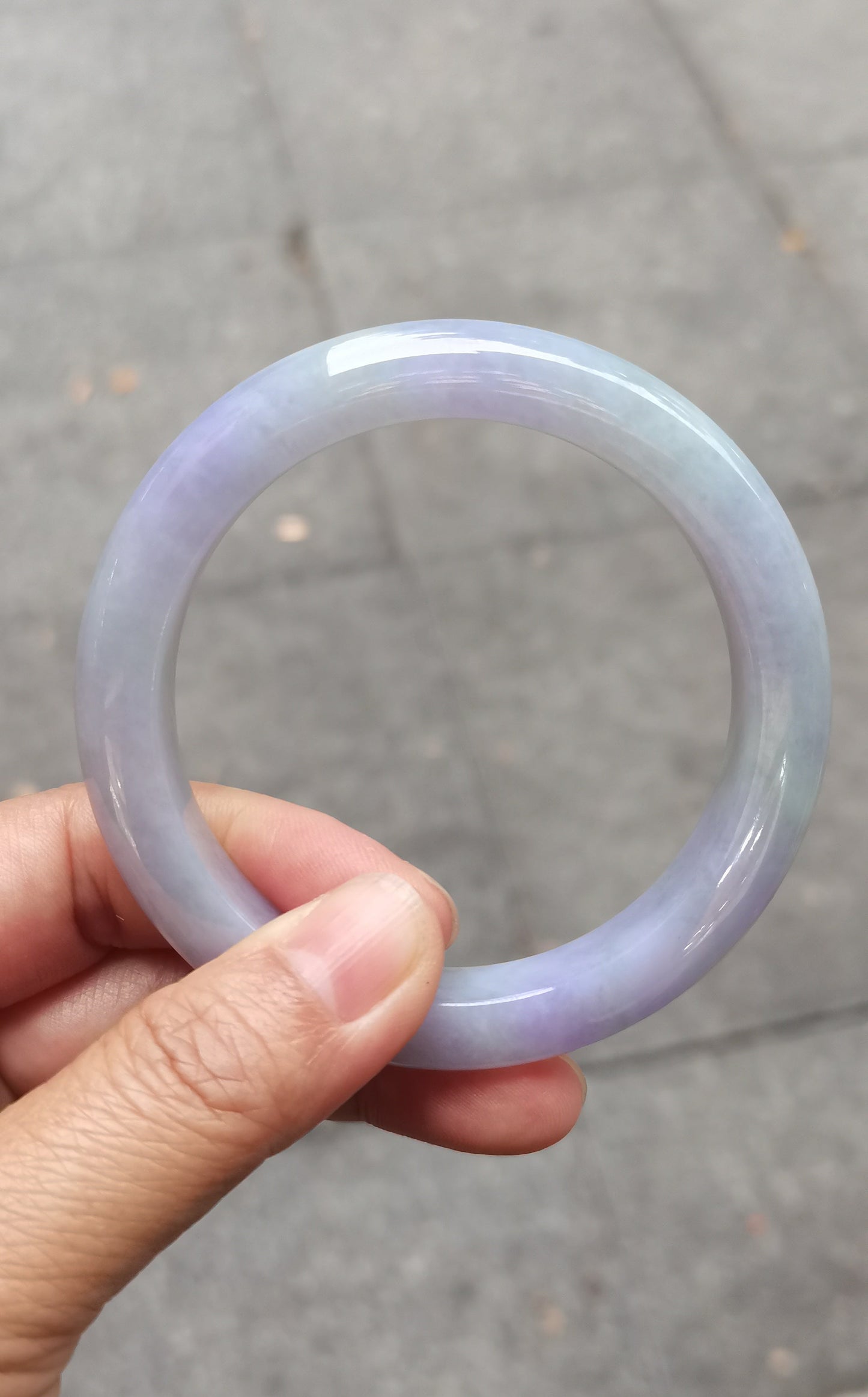 GUARDIAN | JAYDE Natural Grade-A Jadeite Bangle in Dreamy Lavender Purple and Pastel Green (57.6mm Half Round)