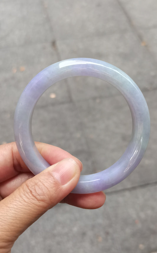 GUARDIAN | JAYDE Natural Grade-A Jadeite Bangle in Dreamy Lavender Purple and Pastel Green (57.6mm Half Round)