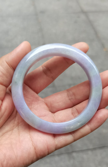 GUARDIAN | JAYDE Natural Grade-A Jadeite Bangle in Dreamy Lavender Purple and Pastel Green (57.6mm Half Round)