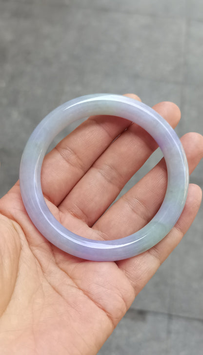 GUARDIAN | JAYDE Natural Grade-A Jadeite Bangle in Dreamy Lavender Purple and Pastel Green (55mm Round)