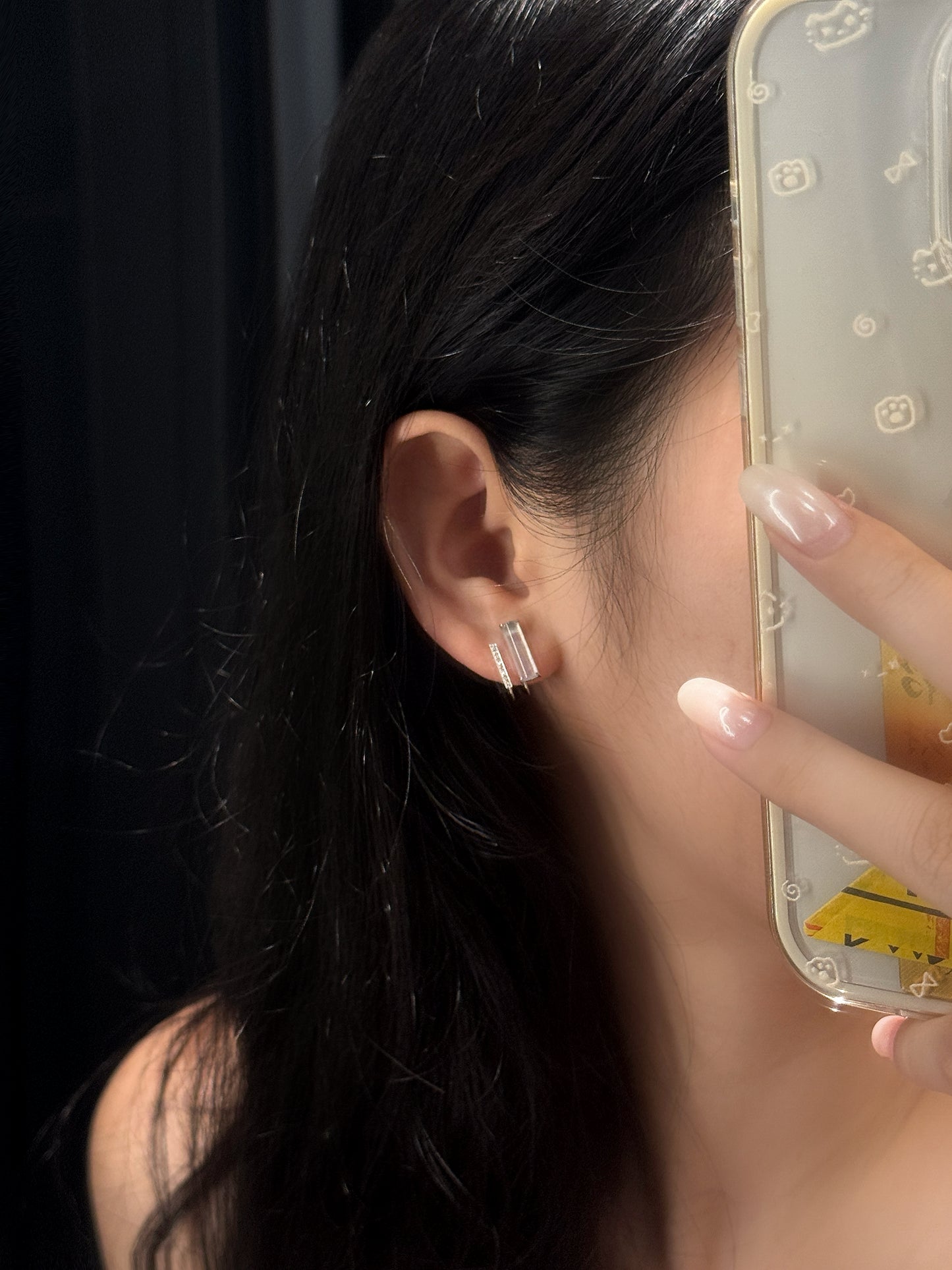 Guardian | Jadeite Diamond Ear Cuffs in Icy White