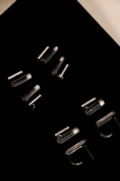 Guardian | Jadeite Diamond Ear Cuffs in Icy White