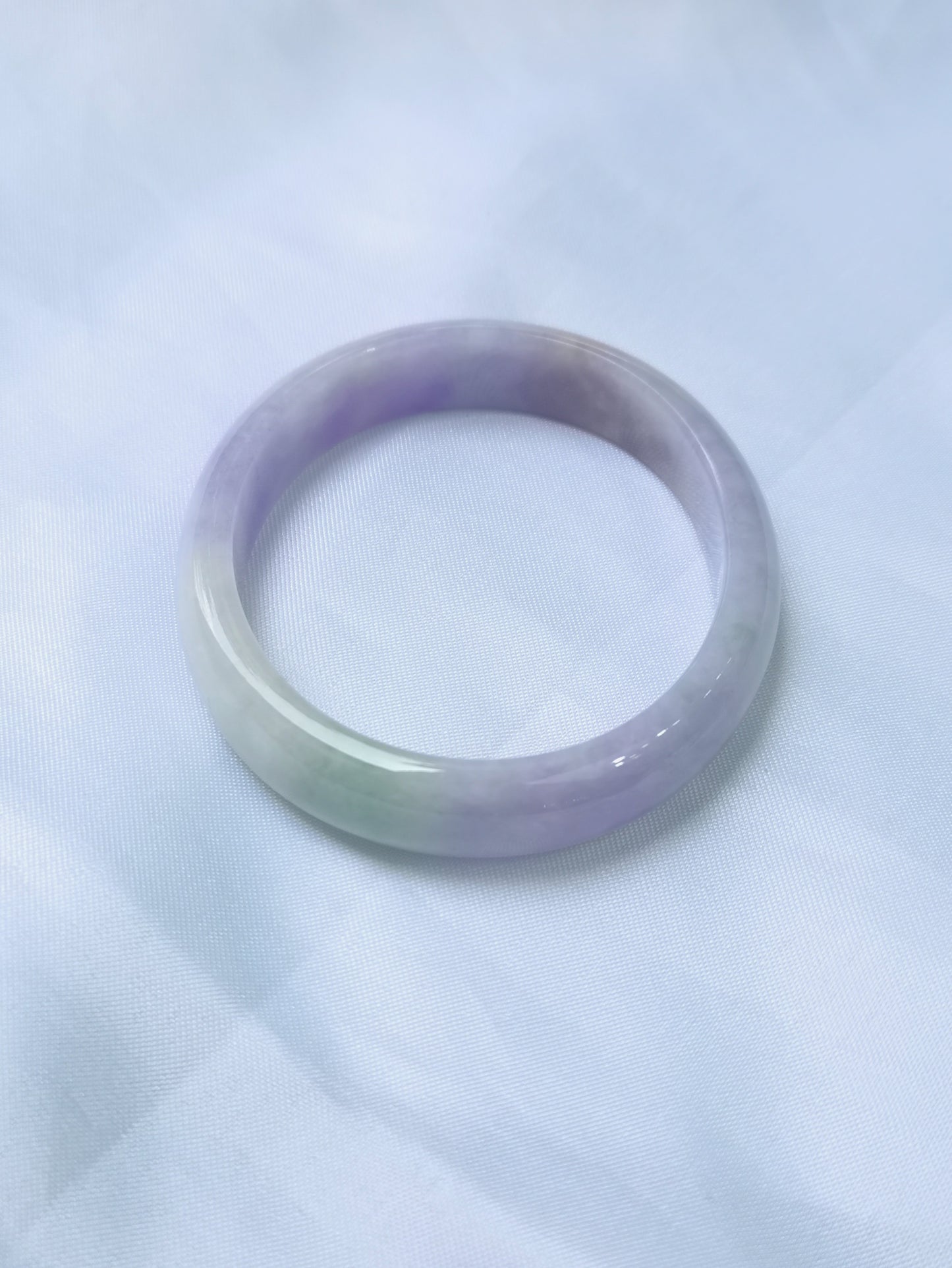 GUARDIAN | JAYDE Untreated Grade-A Jadeite Bangle in Dreamy Lavender Purple and Pastel Green (53.6mm Oval)