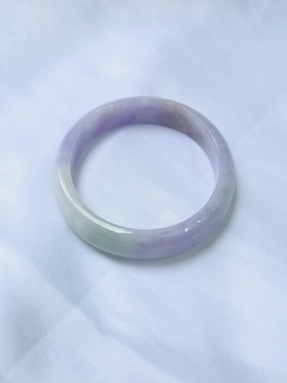 GUARDIAN | JAYDE Untreated Grade-A Jadeite Bangle in Dreamy Lavender Purple and Pastel Green (53.6mm Oval)