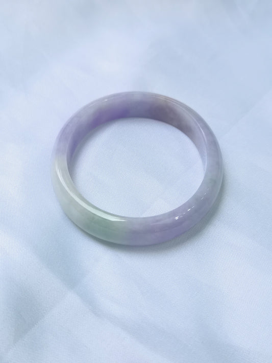 GUARDIAN | JAYDE Untreated Grade-A Jadeite Bangle in Dreamy Lavender Purple and Pastel Green (53.6mm Oval)