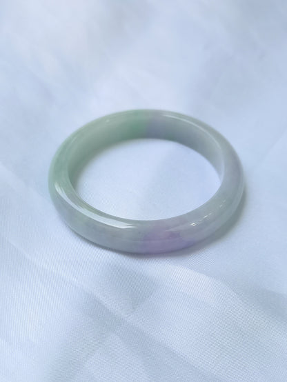 GUARDIAN | JAYDE Untreated Grade-A Jadeite Bangle in Dreamy Lavender Purple and Pastel Green (52.7mm Half Round)