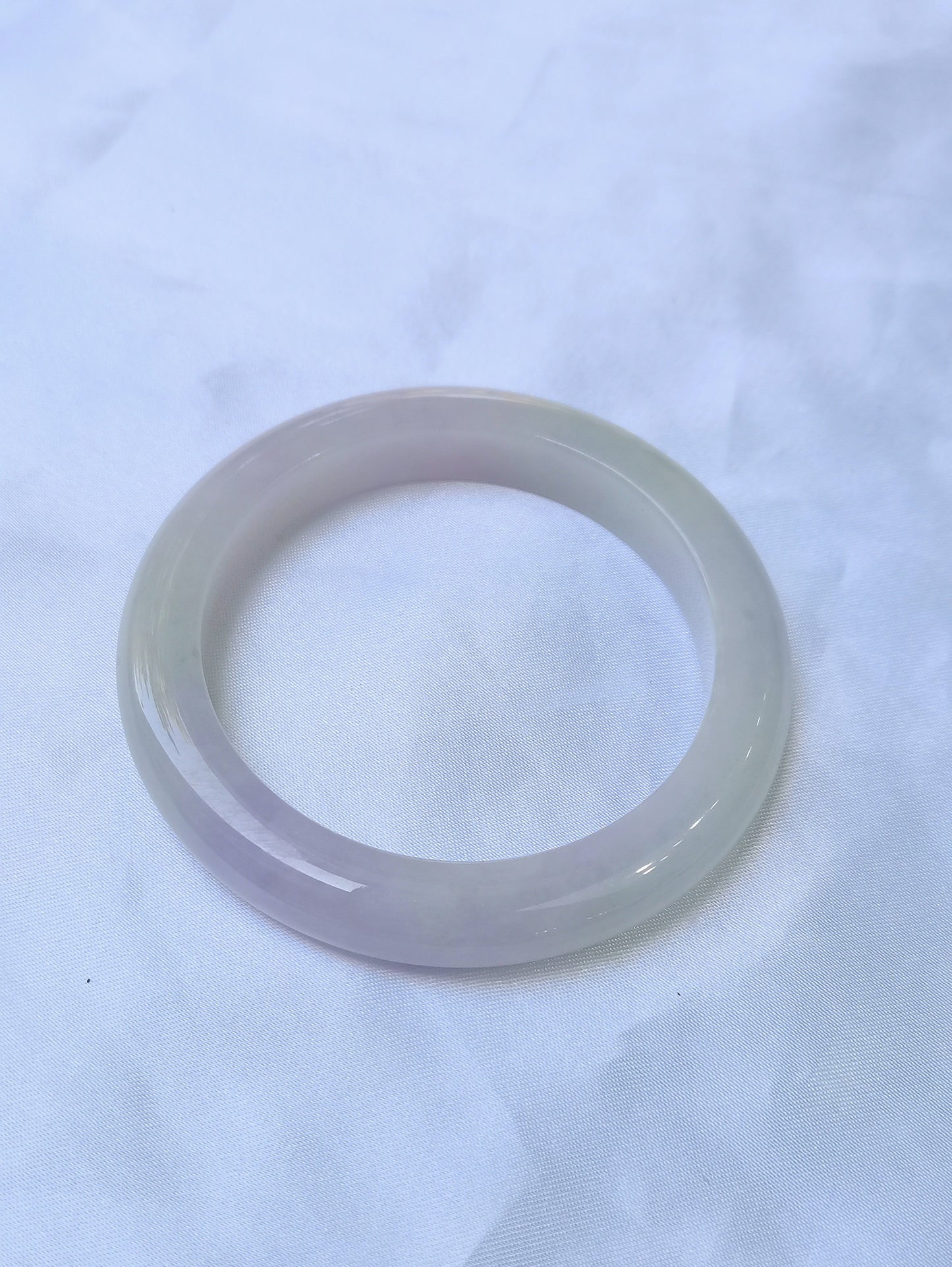 GUARDIAN | JAYDE Untreated Grade-A Jadeite Bangle in Dreamy Lavender Purple and Pastel Green (57.5mm Half Round)