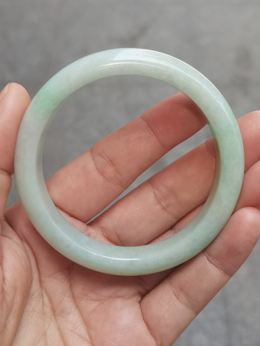 GUARDIAN | JAYDE Untreated Grade-A Jadeite Bangle in Pastel Green (56mm Half Round)